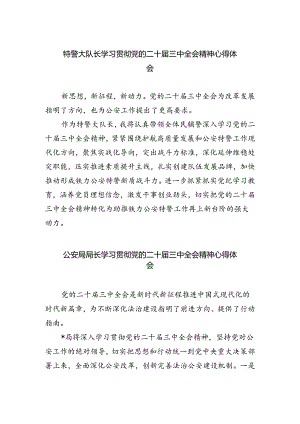 特警大队长学习贯彻党的二十届三中全会精神心得体会（共五篇）.docx
