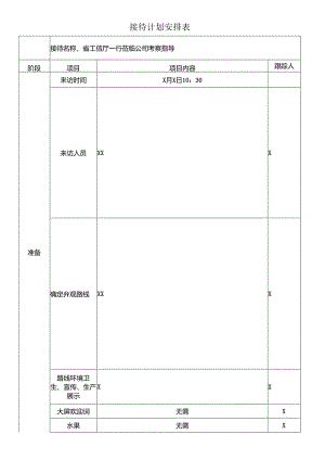 领导莅临公司考察指导接待计划表.docx
