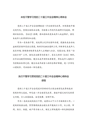 未检干警学习党的二十届三中全会精神心得体会8篇（精选版）.docx