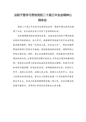 法院干警学习贯彻党的二十届三中全会精神心得体会 .docx