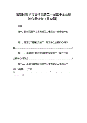 法制民警学习贯彻党的二十届三中全会精神心得体会（共12篇）.docx