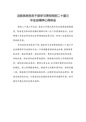 法院系统党员干部学习贯彻党的二十届三中全会精神心得体会.docx