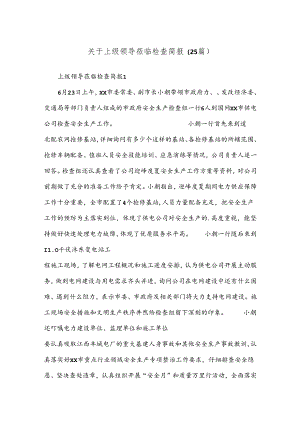 （25篇）关于上级领导莅临检查简报.docx