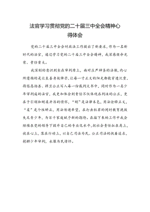 法官学习贯彻党的二十届三中全会精神心得体会范本.docx