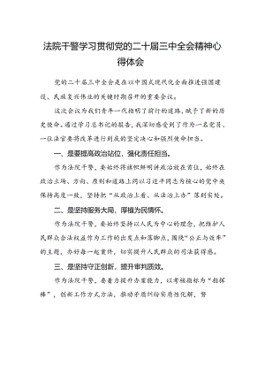 法院干警学习贯彻党的二十届三中全会精神心得体会 (4).docx