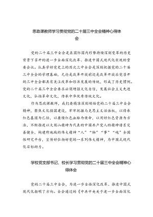 思政课教师学习贯彻党的二十届三中全会精神心得体会（共五篇）.docx