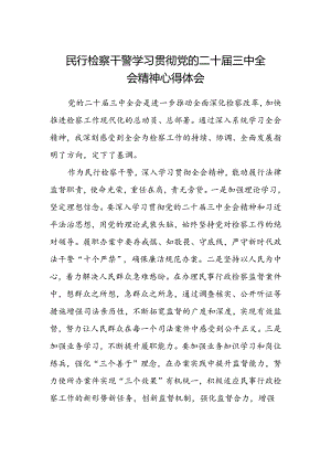 民行检察干警学习贯彻党的二十届三中全会精神心得体会.docx