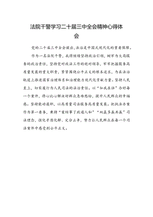 法院干警学习二十届三中全会精神心得体会.docx
