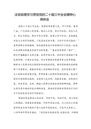 法官助理学习贯彻党的二十届三中全会精神心得体会.docx