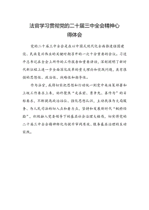 法官学习贯彻党的二十届三中全会精神心得体会范文.docx