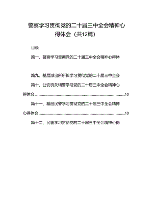 警察学习贯彻党的二十届三中全会精神心得体会12篇专题资料.docx