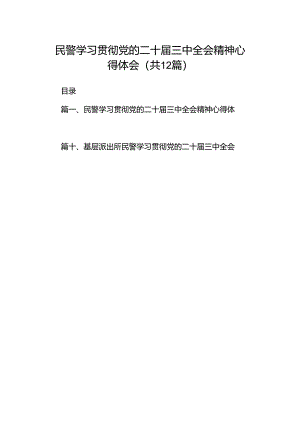 民警学习贯彻党的二十届三中全会精神心得体会12篇（最新版）.docx