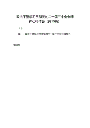 政法干警学习贯彻党的二十届三中全会精神心得体会（共10篇）.docx