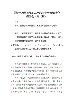 民警学习贯彻党的二十届三中全会精神心得体会10篇（最新版）.docx