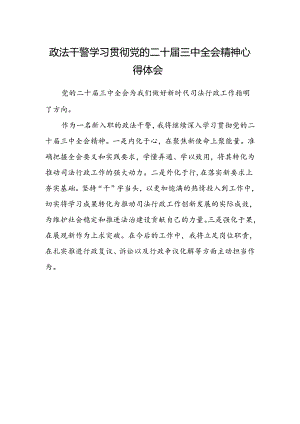 政法干警学习贯彻党的二十届三中全会精神心得体会.docx