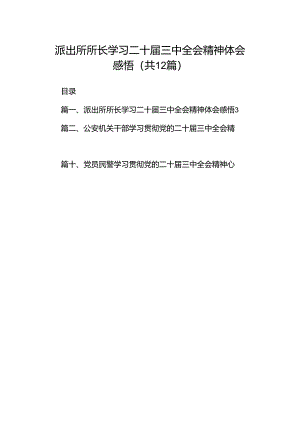 派出所所长学习二十届三中全会精神体会感悟12篇（精选）.docx