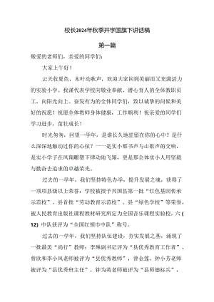 校长2024年秋季开学国旗下讲话稿10篇.docx