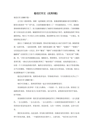 看花灯作文（优秀9篇）.docx