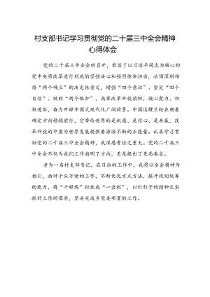 村支部书记学习贯彻党的二十届三中全会精神心得体会.docx