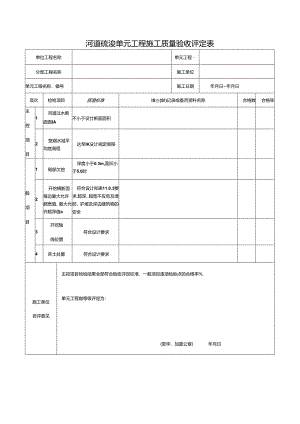 河道疏浚单元工程施工质量验收评定表.docx