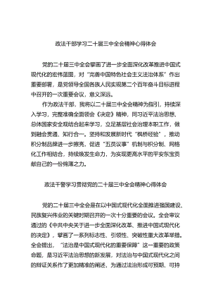 政法干部学习二十届三中全会精神心得体会8篇（详细版）.docx