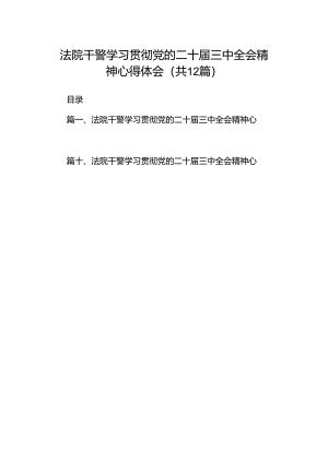 法院干警学习贯彻党的二十届三中全会精神心得体会样例12篇供参考.docx