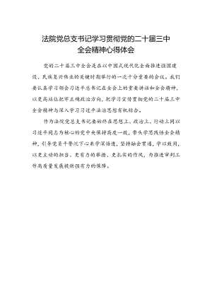 法院党总支书记学习贯彻党的二十届三中全会精神心得体会.docx