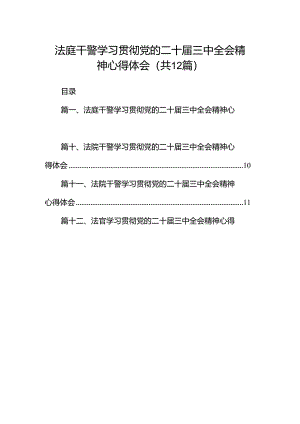 法庭干警学习贯彻党的二十届三中全会精神心得体会12篇供参考.docx