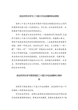 派出所所长学习二十届三中全会精神体会感悟（共五篇）.docx