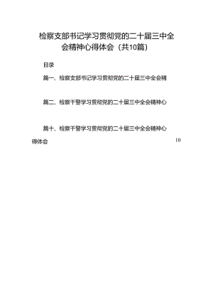 检察支部书记学习贯彻党的二十届三中全会精神心得体会（共10篇）.docx