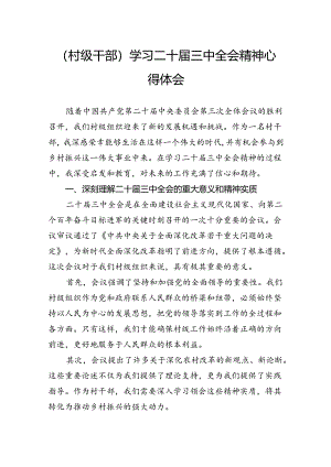 村级干部学习二十届三中全会精神心得体会.docx