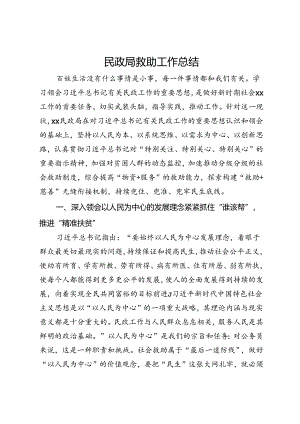 民政局救助工作总结.docx