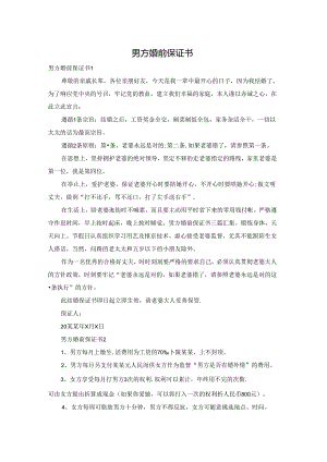 男方婚前保证书.docx