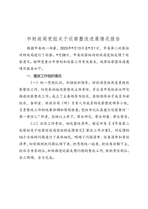 财政系统巡察整改进展情况总结报告.docx