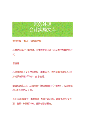 财税实操-一般小公司怎么纳税.docx