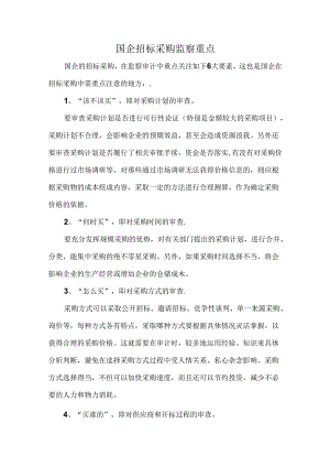 国企招标采购监察重点.docx