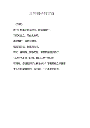 形容鸭子的古诗.docx