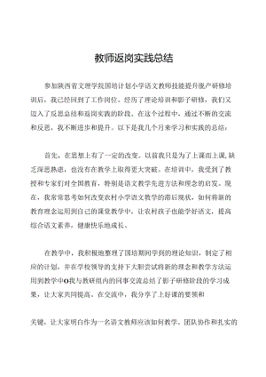教师返岗实践总结.docx