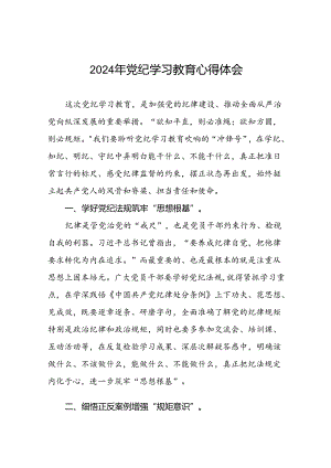 “学纪、知纪、明纪、守纪”党纪学习教育专题读书班的研讨发言材料十七篇.docx