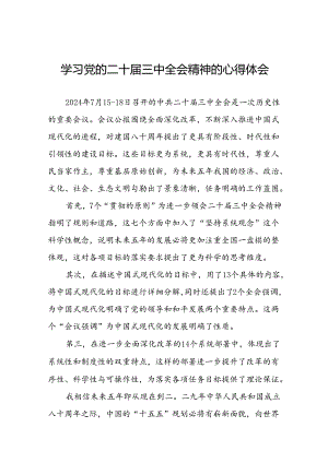 党的二十届三中全会精神学习心得感悟四十篇.docx