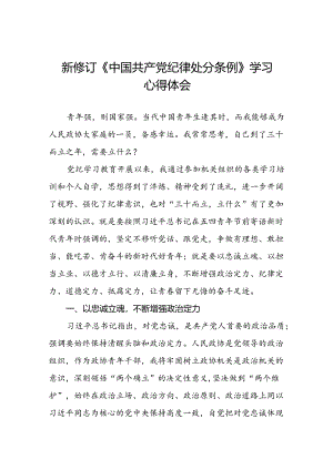 2024新修订中国共产党纪律处分条例理论读书班心得感悟七篇.docx