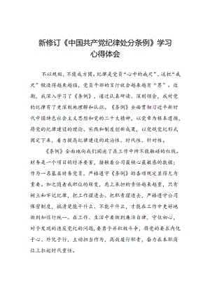 驻村书记2024新版中国共产党纪律处分条例心得体会八篇.docx