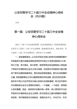 公安民警学习二十届三中全会精神心得体会（20篇）.docx