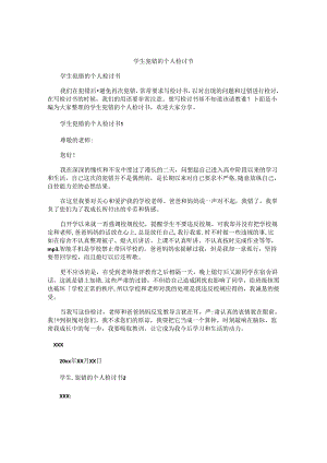 学生犯错的个人检讨书.docx