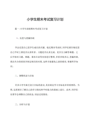 小学生期末考试复习计划.docx