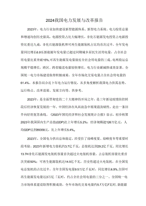 2024我国电力发展与改革报告.docx
