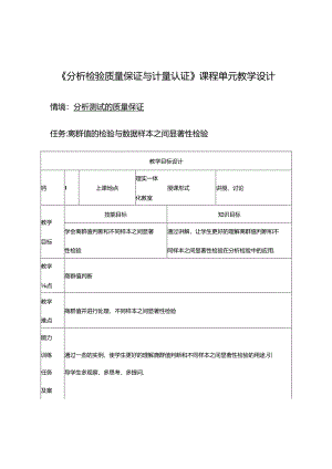 离群值的检验与数据样本之间显著性检验教学设计.docx