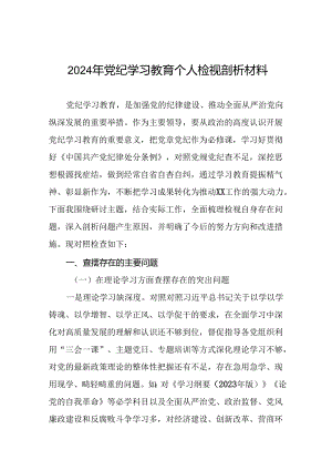 班子成员2024年党纪学习教育专题民主生活会对照检视检查发言材料(六篇).docx