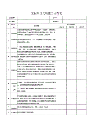 工程项目文明施工检查表.docx