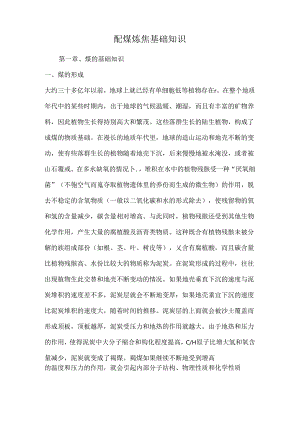 配煤炼焦基础知识.docx